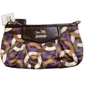 Coach Madison Signature Wristlet Purse Bag Op Art Print NWT